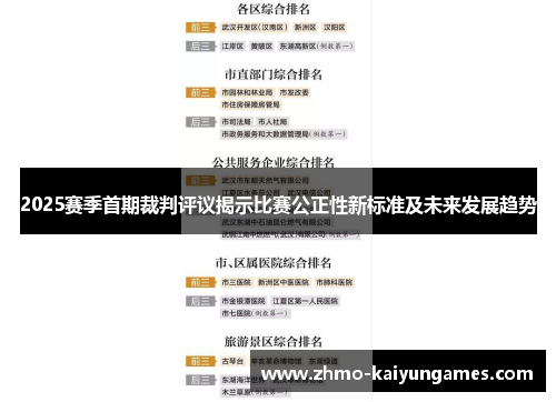 2025赛季首期裁判评议揭示比赛公正性新标准及未来发展趋势